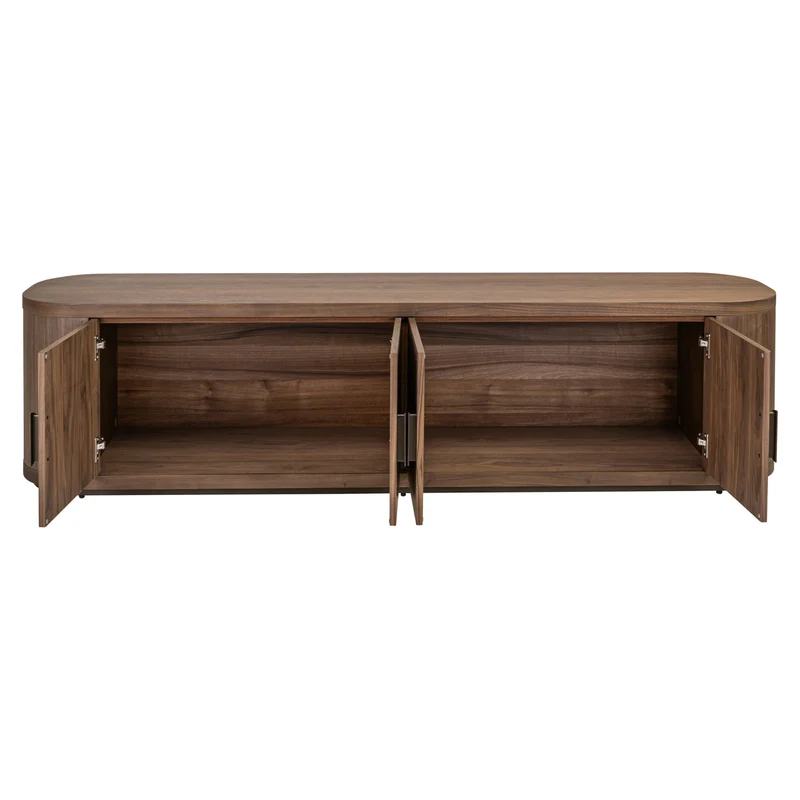 TV Schrank braun Fernsehschrank oval braun, Lowboard braun, Breite 200 cm