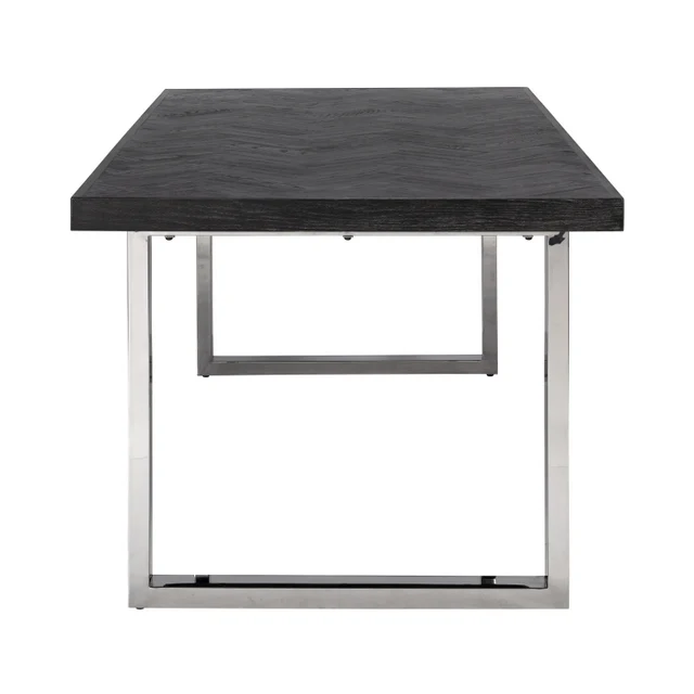 Esstisch schwarz, Tisch verchromt schwarz, Tisch schwarz, Breite 220 cm