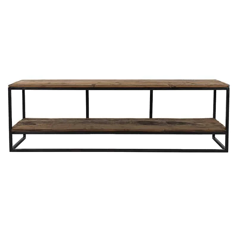 TV Regal schwarz, Fernsehregal Altholz braun, Regal schwarz, Breite 160 cm