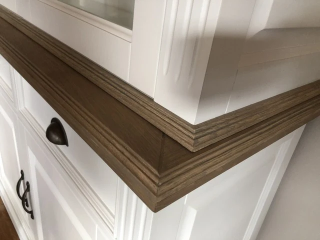 Buffetschrank weiß Landhausstil, Vitrine weiß Landhaus, Geschirrschrank weiß, Breite 232 cm