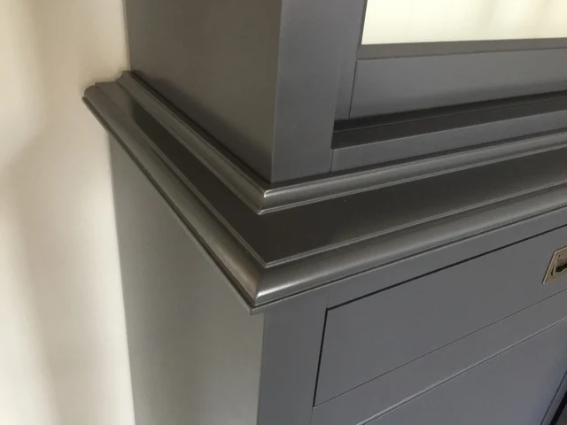 Buffetschrank grau, Geschirrschrank grau, Schrank grau Landhaus, Breite 177 cm