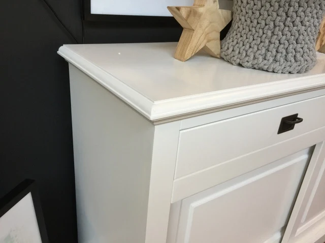 Sideboard weiß, Anrichte weiß Massivholz, Schrank weiß Landhaus, Breite 177 cm