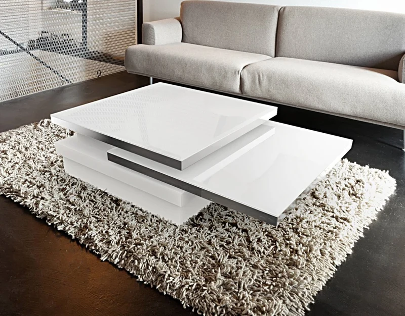 Couchtisch weiß Glasplatte, Couchtisch Glas weiß, Glastisch weiß, Maße 120x80 cm