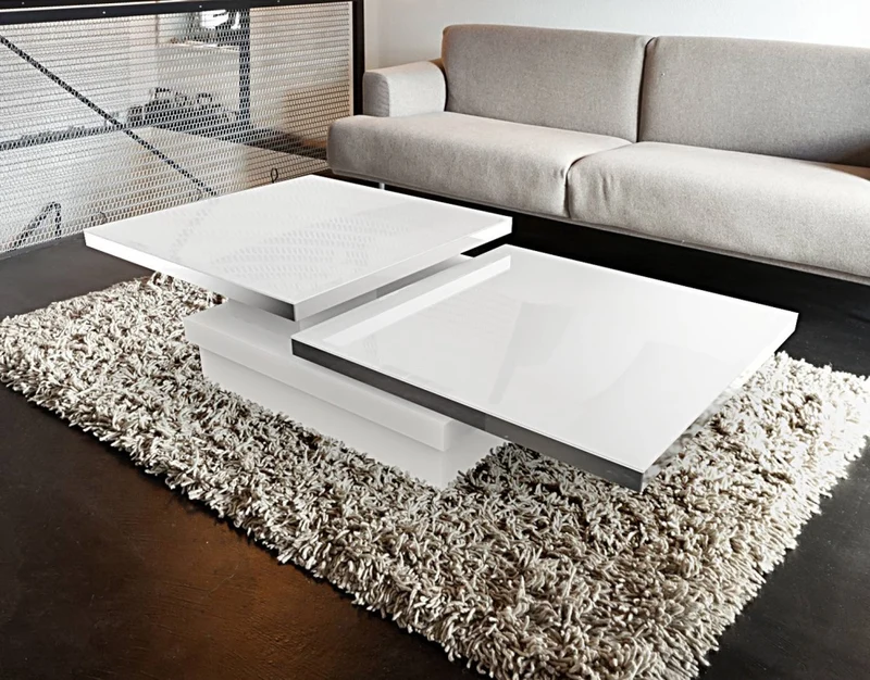 Couchtisch weiß Glasplatte, Couchtisch Glas weiß, Glastisch weiß, Maße 120x80 cm