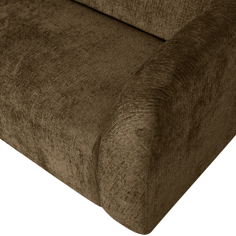 Sloping 3-sitzer sofa structure velvet brass