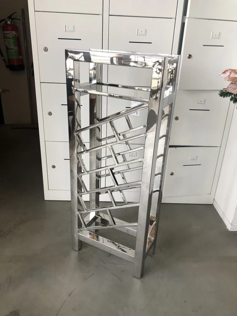 Weinregal Silber, Flaschenregal Metall Silber