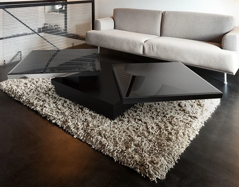 Couchtisch schwarz Glasplatte, Couchtisch Glas schwarz, Glastisch schwar, Maße 120x80 cm