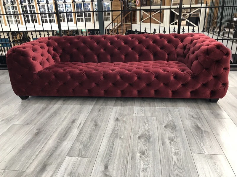 Chesterfield Sofa rot, Sofa rot Chesterfield, Breite 258 cm