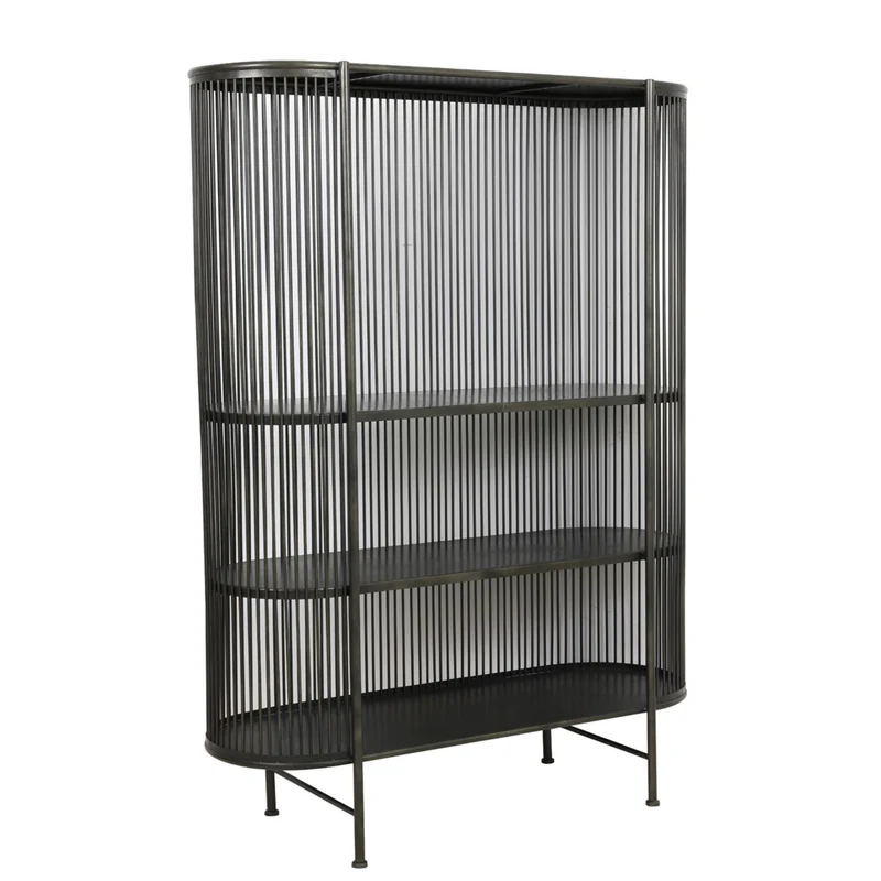 Regal schwarz Metall, Bücherregal Industriedesign Metall, Metall Regal, Breite 119cm
