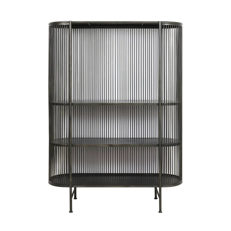 Regal schwarz Metall, Bücherregal Industriedesign Metall, Metall Regal, Breite 119cm
