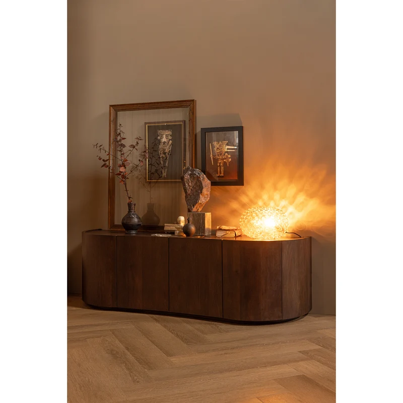 Sense kommode 4-türig mango holz dunkelbraun
