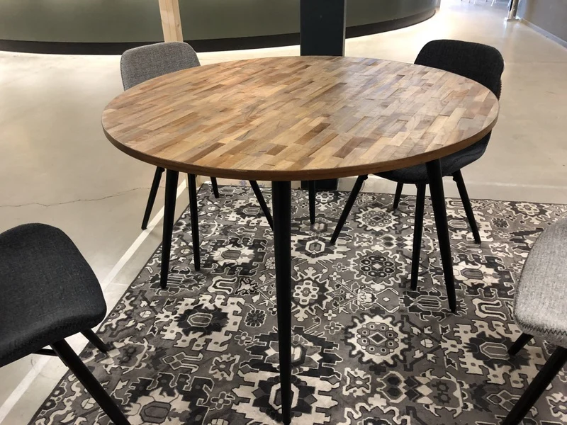 Tisch rund braun-schwarz, Esstisch rund, runder Tisch, Durchmesser 110 cm