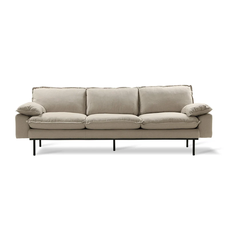 Sofa beige 3-Sitzer, Sofa retro Breite 245 cm