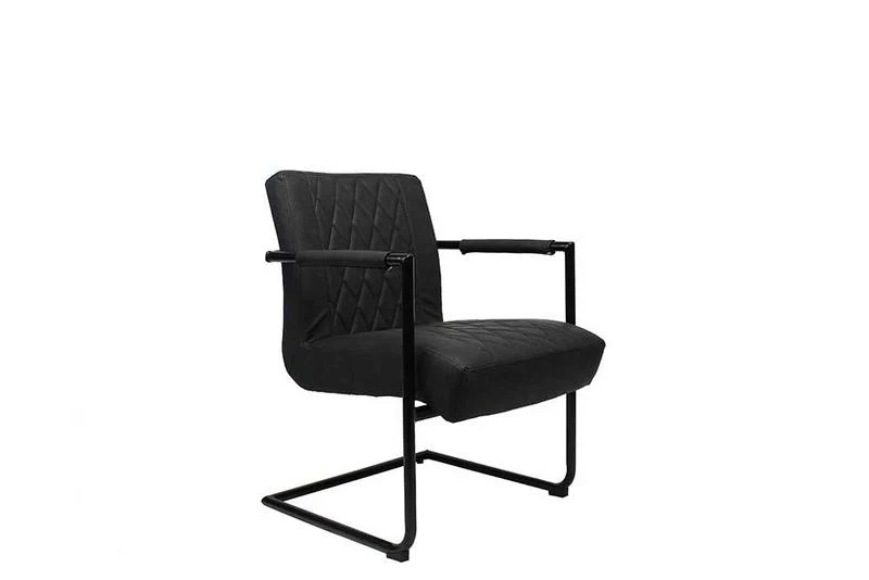 Stuhl-Sessel schwarz, Sessel schwarz, Stuhl schwarz Industriedesign, Freischwinger Sessel schwarz Industriedesign