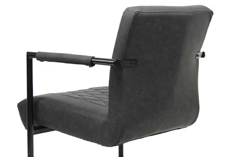 Stuhl-Sessel schwarz, Sessel schwarz, Stuhl schwarz Industriedesign, Freischwinger Sessel schwarz Industriedesign