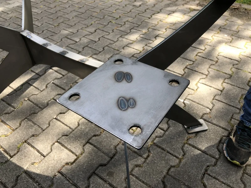 Tischgestell grau Metall, Tischbeine Metall unbehandelt, Metall-Tischgestell grau, Höhe 73 cm