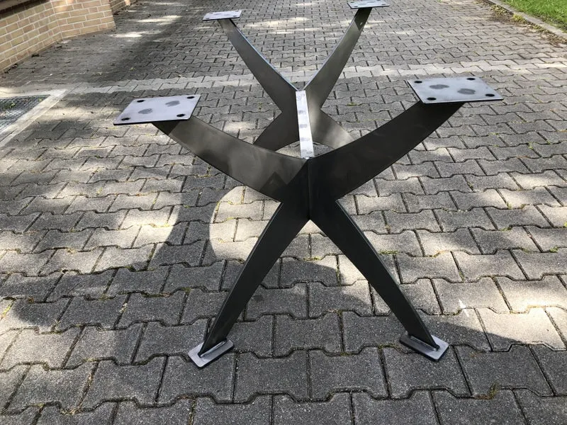 Tischgestell grau Metall, Tischbeine Metall unbehandelt, Metall-Tischgestell, Höhe 73 cm