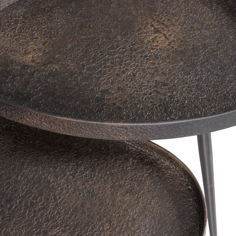 2er set - Crude beistelltische bronze antique