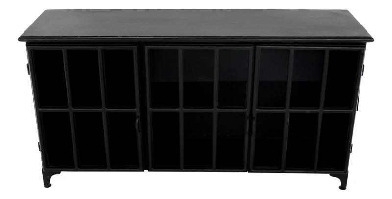 Sideboard schwarz Industriedesign, Anrichte schwarz Landhaus, Kommode Landhaus, Breite 150 cm