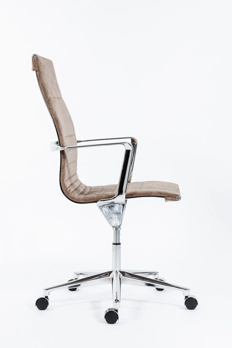 Chefsessel taupe Aluminium, Bürostuhl taupe Aluminium Gestell