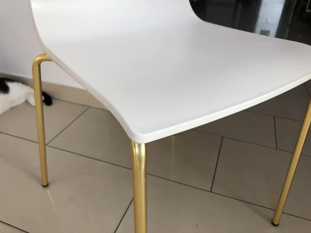 Stuhl Gold Gestell, Stuhl stapelbar Gold, Design Stuhl weiß Gold