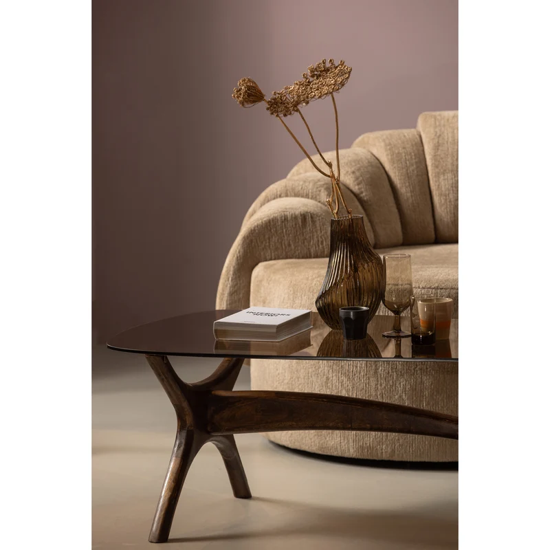 Flash couchtisch mangoholz/glas walnuss
