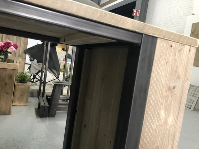Bartisch Industriedesign, Bartisch Altholz, Breite 140 cm