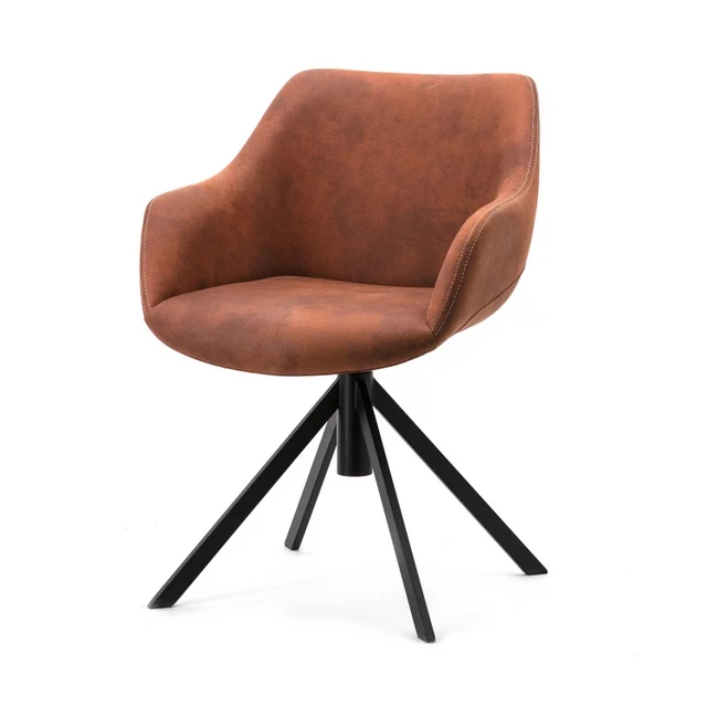 Stuhl cognac, Stuhl drehbar cognac Industriedesign