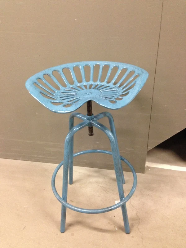 Barstuhl Metall blau, Traktorsitz-Barhocker blau, Barhocker blau Metall