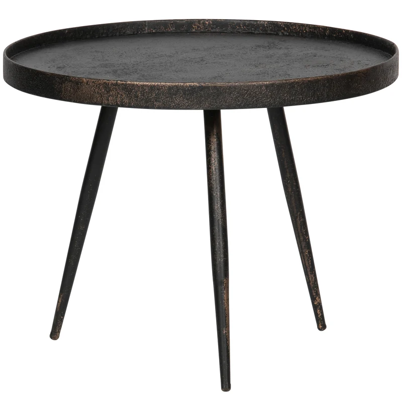 Bounds beistelltisch L holz/metall antique gold 44xø58 cm