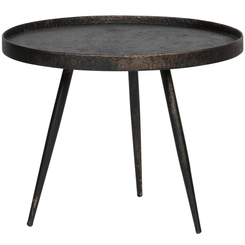 Bounds beistelltisch L holz/metall antique gold 44xø58 cm