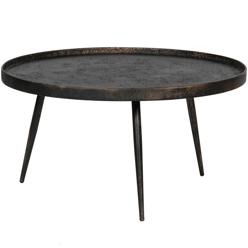 Bounds beistelltisch XL holz/metall antique gold 40xø76 cm