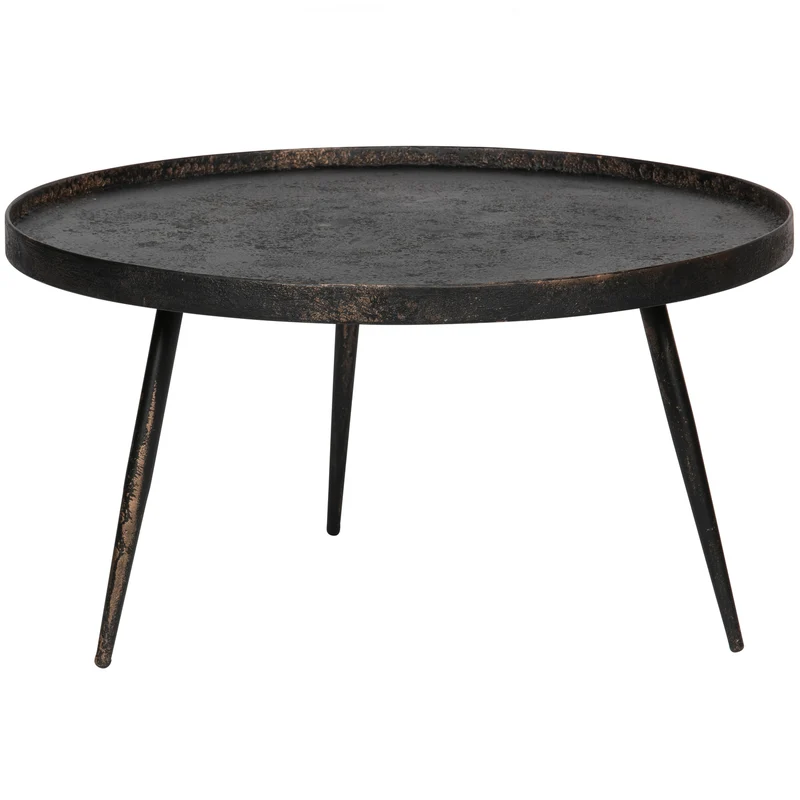 Bounds beistelltisch XL holz/metall antique gold 40xø76 cm