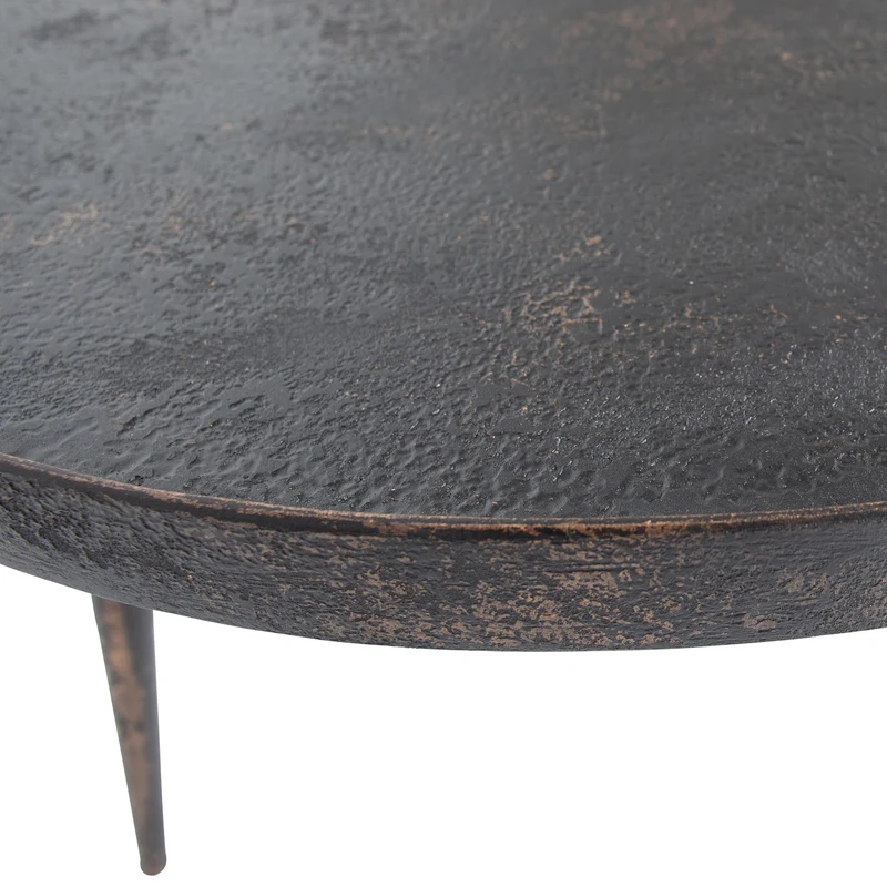 Bounds beistelltisch XL holz/metall antique gold 40xø76 cm