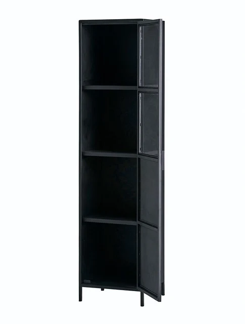 Metallschrank schwarz, Schrank schwarz Industriedesign, Metall Regal schwarz, Breite 50 cm