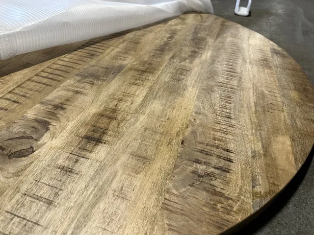 Runder Tisch braun Naturholz, Tisch rund Industrie anthrazit, Esstisch rund Landhausstil, Durchmesser 150 cm