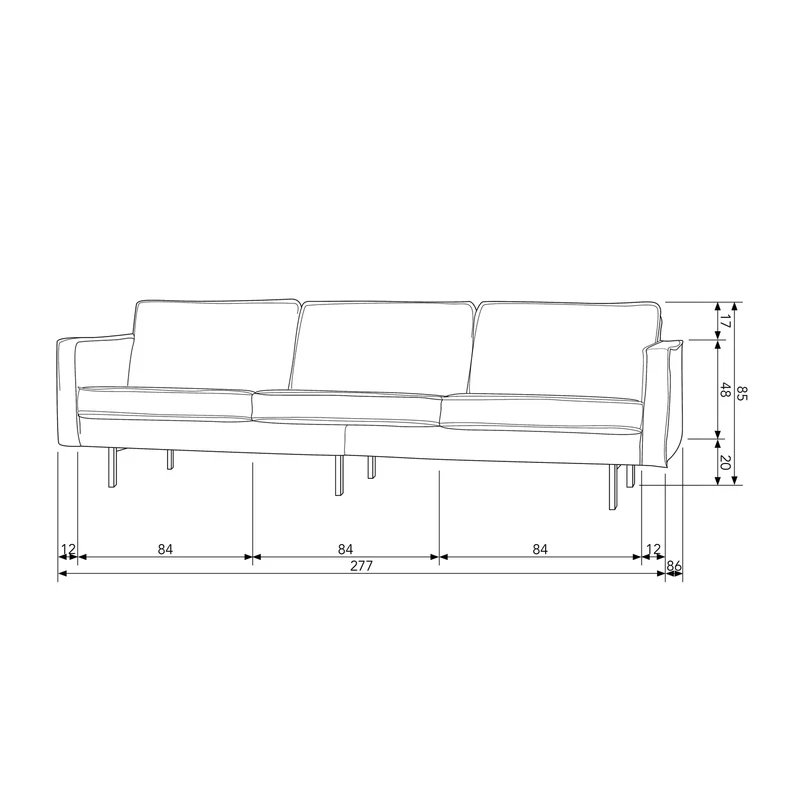 Rodeo sofa 3-sitzer velvet waldgrün