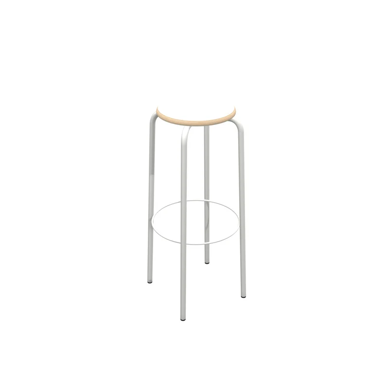 Barstuhl weiß Metall-Gestell, Barhocker weiß Metall, Sitzhöhe 80 cm
