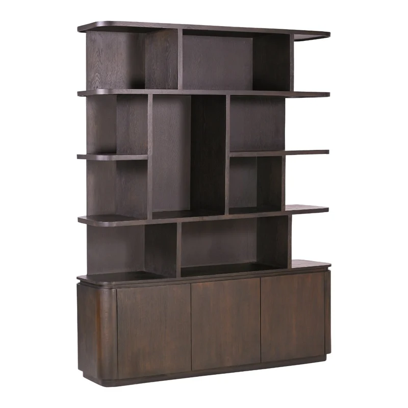 Bücherschrank braun, Regal braun, Wohnzimmerschrank braun Eiche furniert. Breite 170 cm