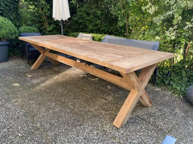 Gartentisch Teakholz Landhaus , Esstisch Massivholz, Tisch Holz massiv, Länge 200 cm