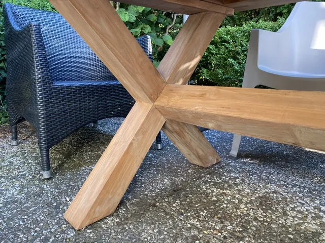 Gartentisch Teakholz Landhaus , Esstisch Massivholz, Tisch Holz massiv, Länge 200 cm
