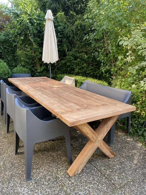 Gartentisch Teakholz Landhaus , Esstisch Massivholz, Tisch Holz massiv, Länge 200 cm