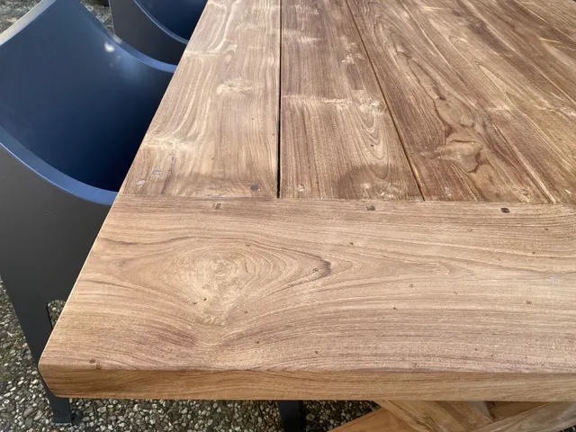 Gartentisch Teakholz Landhaus , Esstisch Massivholz, Tisch Holz massiv, Länge 200 cm
