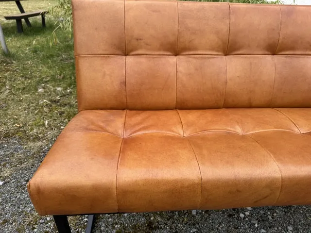 Lederbank cognac, Sitzbank Leder, Bank Leder cognac, Breite 206 cm