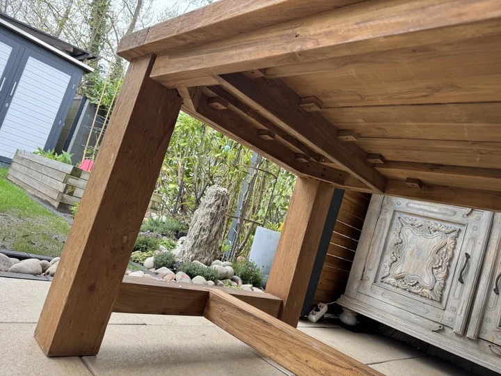 Gartentisch Landhaus , Esstisch Massivholz, Tisch Holz massiv, Länge 220 cm