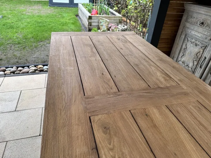 Gartentisch Landhaus , Esstisch Massivholz, Tisch Holz massiv, Länge 220 cm