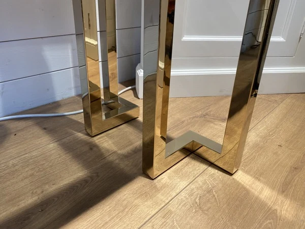 Konsole Gold, Wandtisch Gold Glas Metall, Tisch Gold Glas, Breite 160 cm