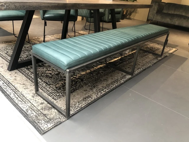 Bank petrol, Sitzbank Leder, Leder Bank, Breite 210 cm