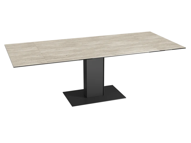 Esstisch Travertin-Optik ausziehbar, Tisch Keramik ausziehbar Travertin, Esstisch Keramik ausziehbar, Länge 150-230 cm