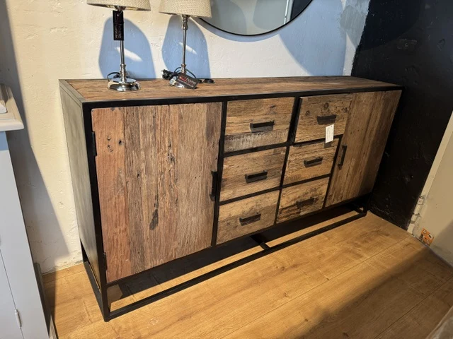 Sideboard Industriedesign, Sideboard Metall-Gestell, Schrank Industrie, Breite 180 cm